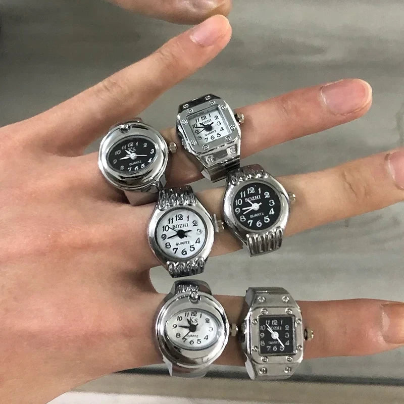 Anillo Reloj Vintage Punk