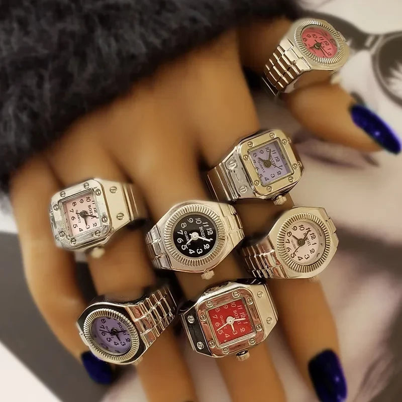 Anillo Reloj Vintage Punk