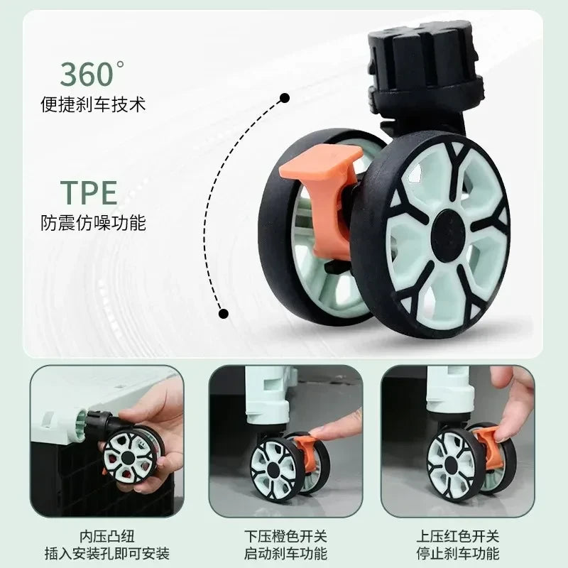 Carro de Compra Plegable Ruedas Silenciosas