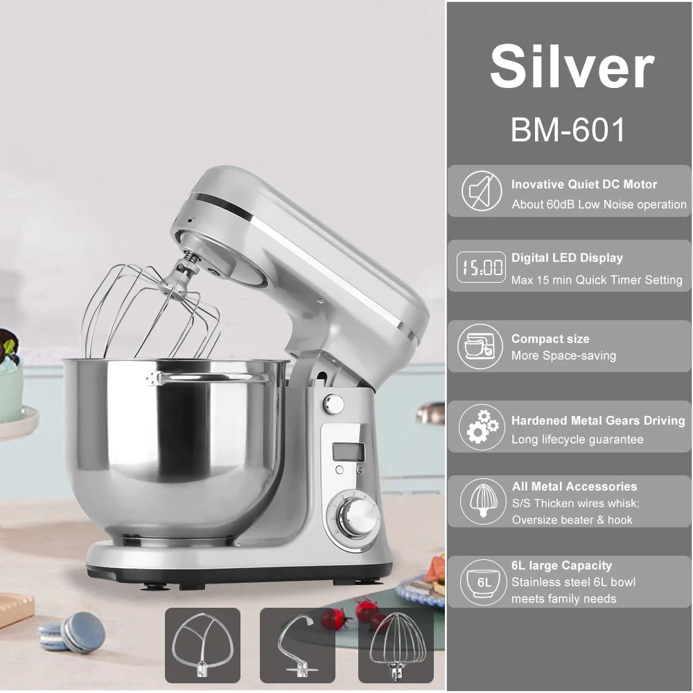Batidora amasadora silenciosa para cocina